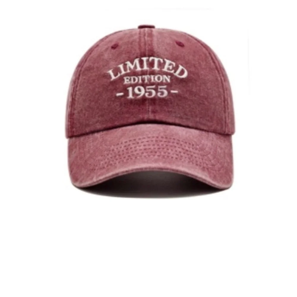 Limited Edition 1955 Vintage Washed Cotton Baseball Cap Red‎ Dad Hat Adjustable
